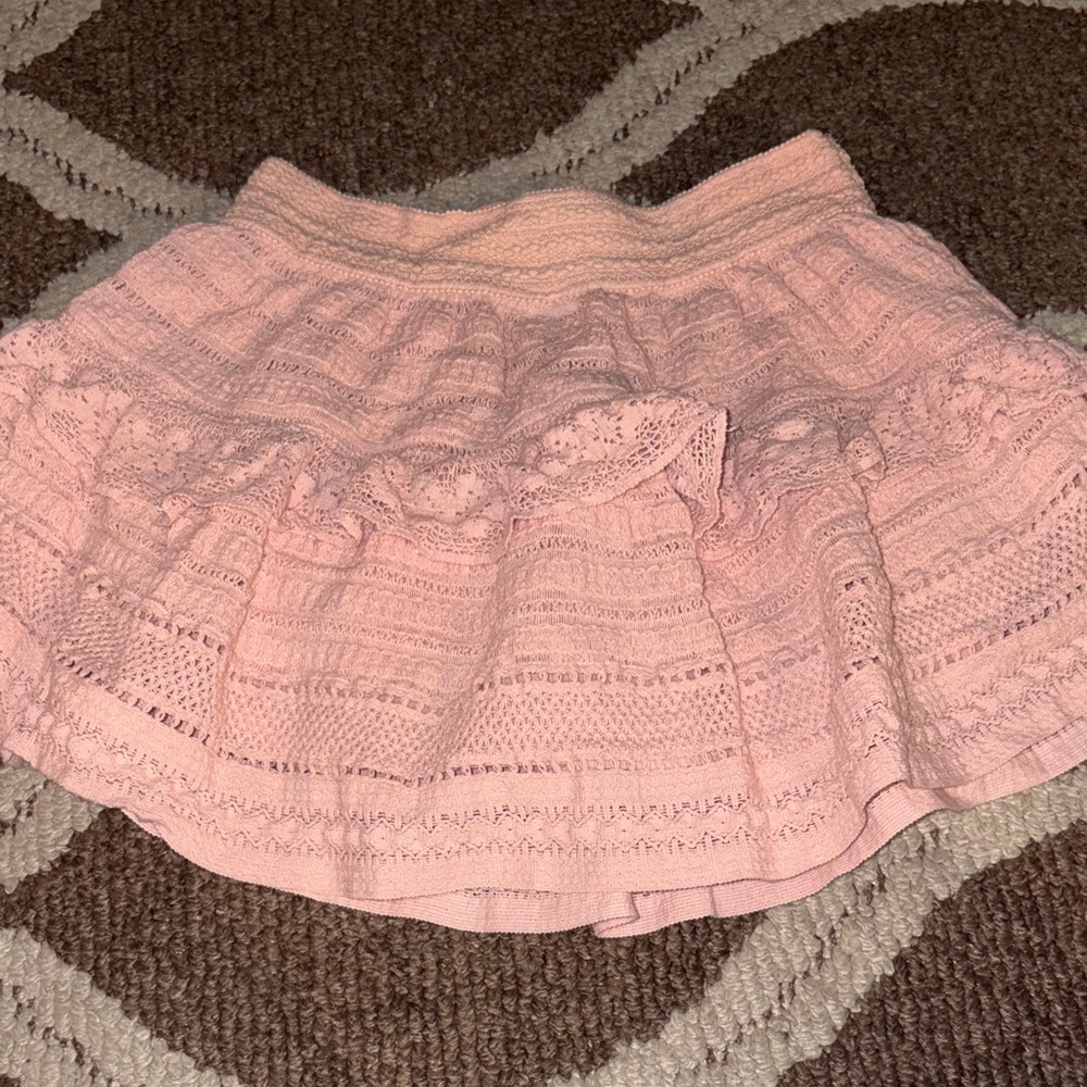 Aerie Blush Lace Mini Skirt